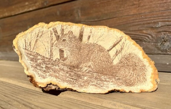 Fungus with Squirrel Etching