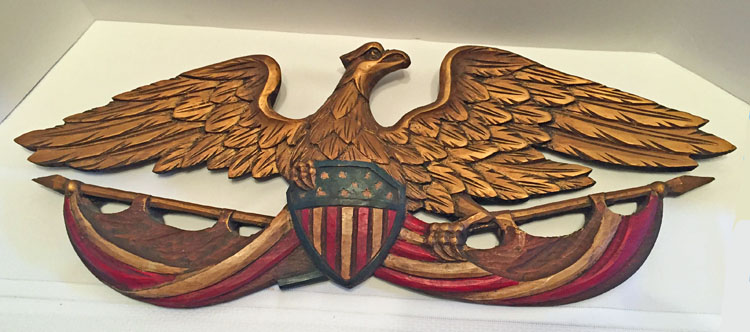 Small Patriotic Eagle Carving