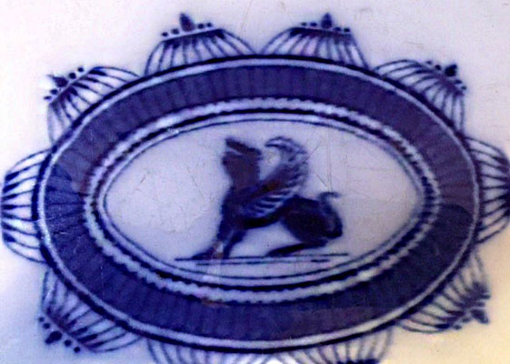 "Sphinx" Pattern Flow Blue Platter